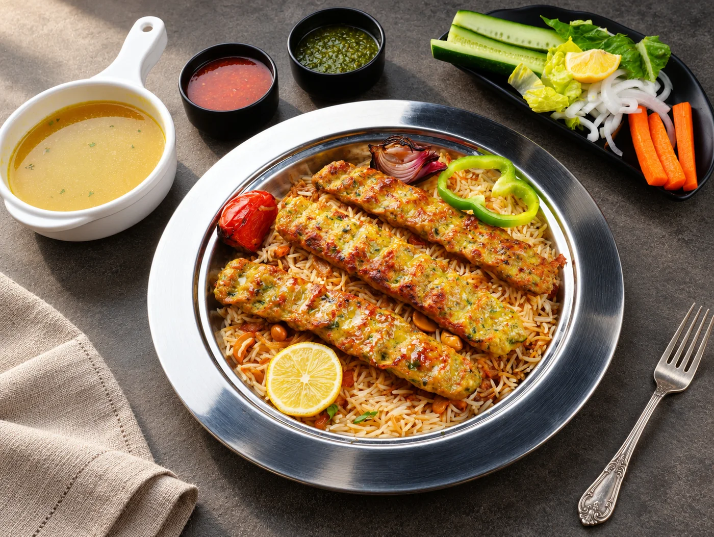 Chicken Kebab With Rice