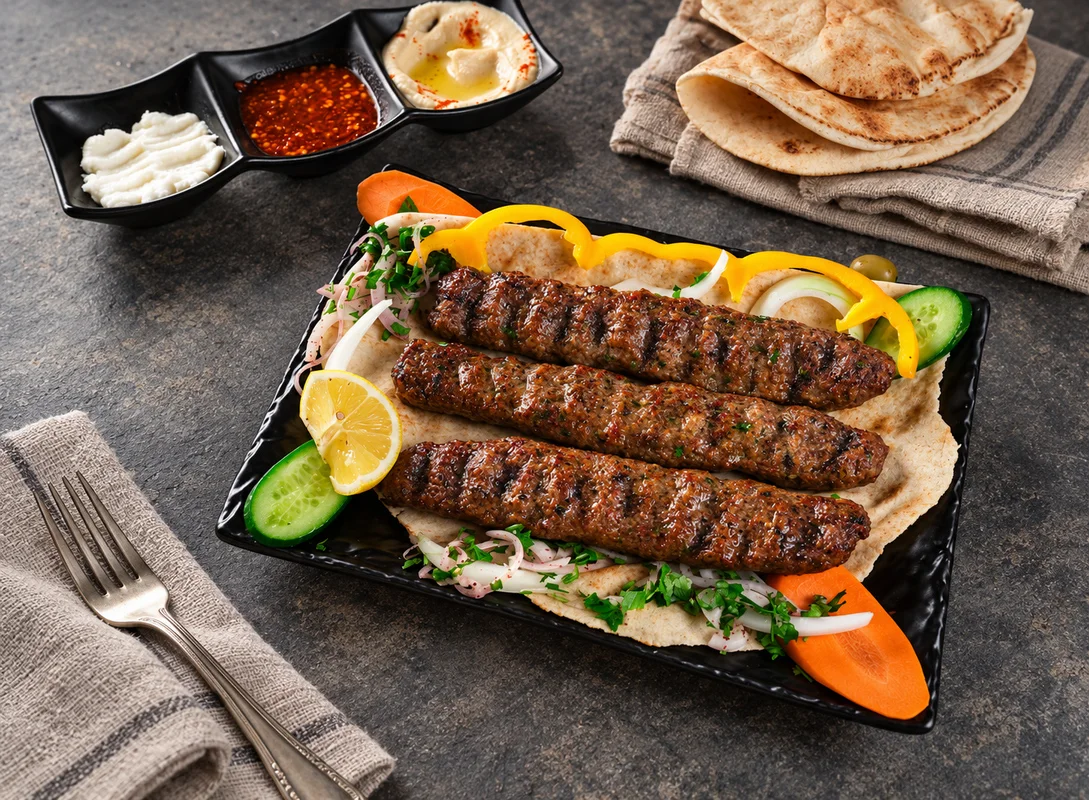 Mutton Kebab With Rice